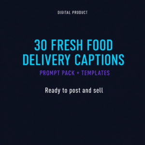 Prompt Pack: 30 แคปชันขายอาหารสด-เดลิเวอรี่ (พร้อมเทมเพลต)