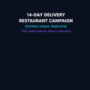 เทมเพลตแคมเปญ 14 วันโพสต์ร้านอาหารเดลิเวอรี่ (Canva แก้ได้)